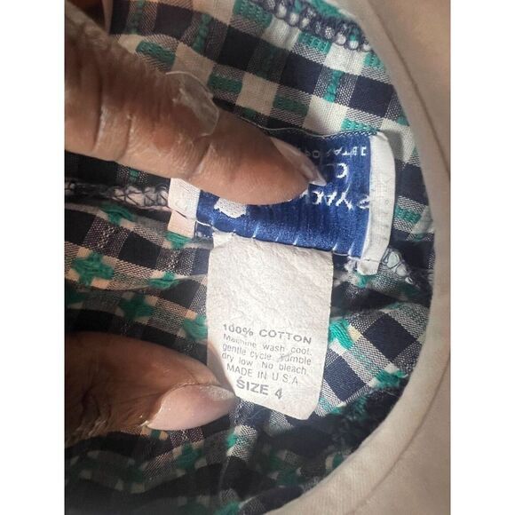 Monday's Child Vintage Plaid Dress Sz 4 With Ruffle Bib Collar Classic Tie Waist - Picture 5 of 7